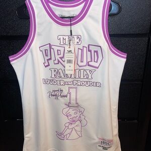 The Proud Family Men's White and Purple Jersey